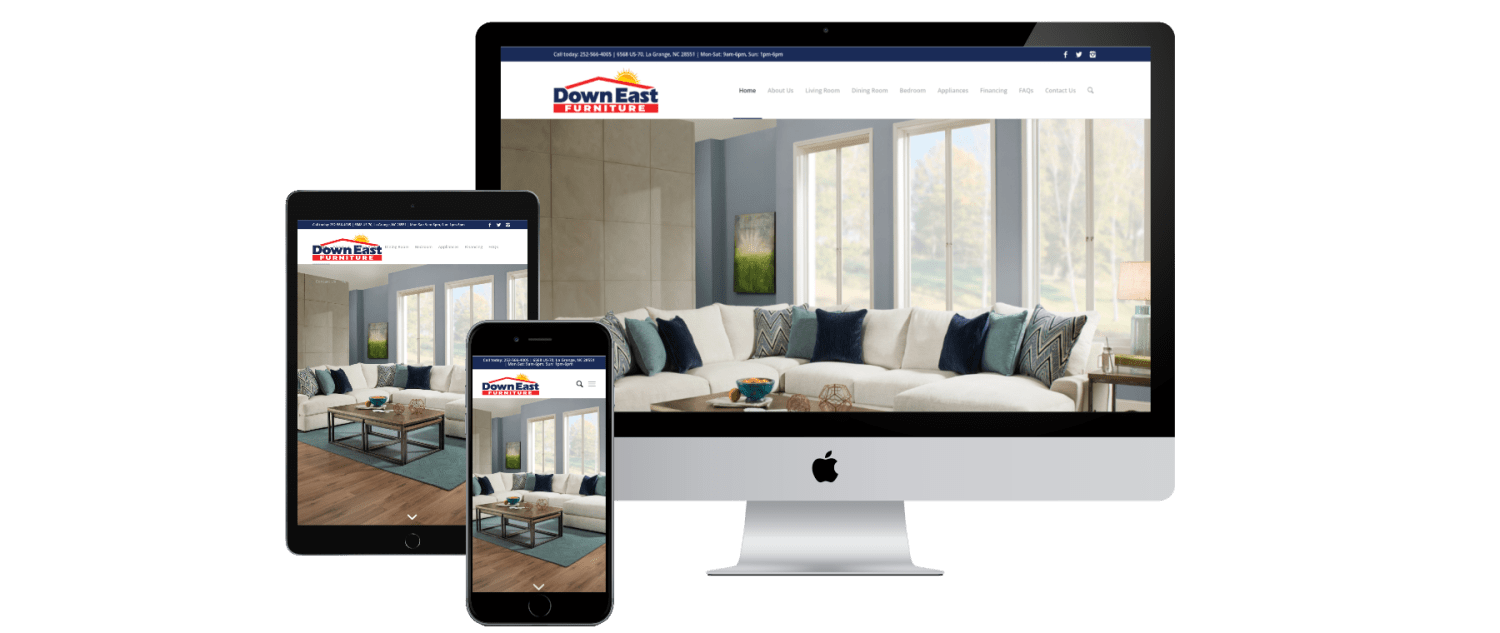 Down East Furniture site Design Edge360 Creative